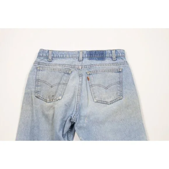 Vtg 80s Levis 509 Orange Tab Mens 32x30 Distressed Regular Straight Leg Jeans US